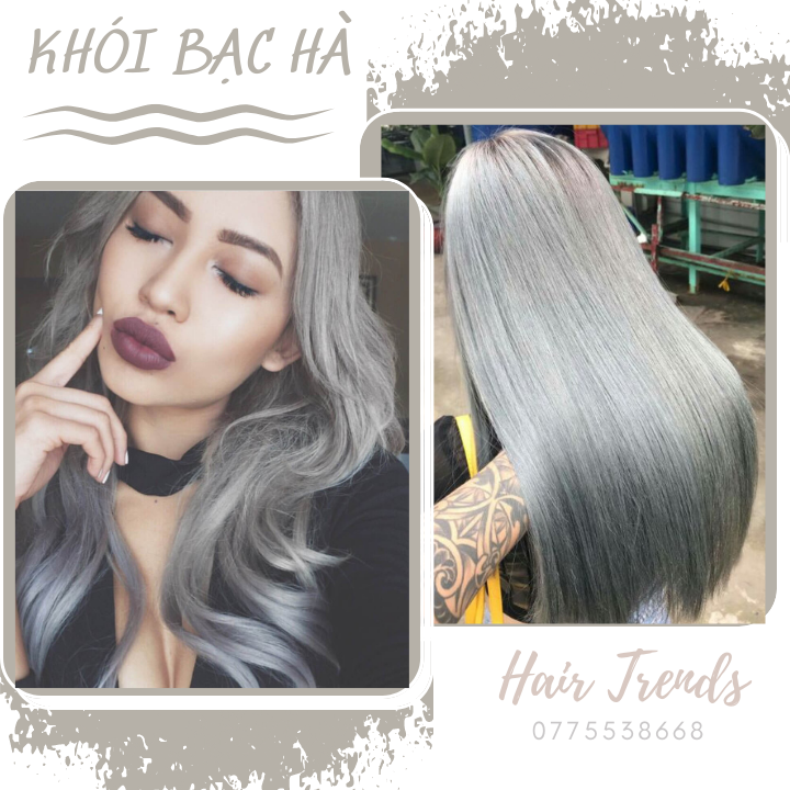 Thuốc nhuộm tóc màu khói bạc hà sẽ mang đến cho bạn một mái tóc mát mẻ và quyến rũ. Hãy xem hình ảnh để hiểu rõ hơn về sản phẩm và cách sử dụng để có được một mái tóc đẹp nhất.