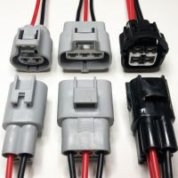 №№﹊ Dj7021y-4.8 car harness waterproof connector 2/3/4 pin electronic fan control motor male and female plug wire length 15cm