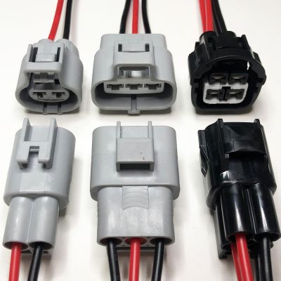 【YF】❍  Dj7021y-4.8 car harness waterproof connector 2/3/4 pin electronic fan control motor male and female plug wire length 15cm