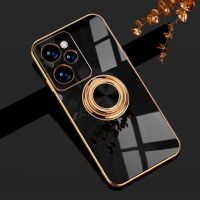 Luxury Magnetic Plating Silicone Case For Xiaomi POCO X5 Pro X5Pro Phone 5G X 5 Global Soft Full Cover With Ring Holder Stand ON