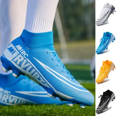 Soccer Shoes Men Football Boots 2021 Turf Cleats Soccer Boots Teenager Ankle High Tops Kids Indoor Training Sneaker