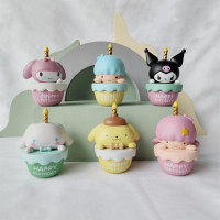 Sanrio เค้กวันเกิดปัจจุบันเทศกาลเครื่องประดับตกแต่ง curomi Melody Cinnamoroll Kawaii อะนิเมะรูปการ์ตูนรุ่นน่ารักขนาดเล็ก