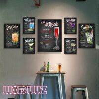 【YD】 dining restaurant cocktail drink ingredients list and style diagram blackboard chalk words bar home art  poster
