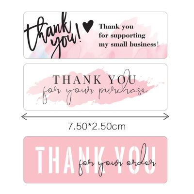 【LZ】△  120 pces/rolo cor-de-rosa obrigado por seu pedido etiquetas para o envelope selagem pequena negócio decoração presente embalagem festa adesivo