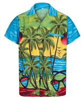 Holiday Discounts Summer Fashion 3D Casual Shirt Mens Extra Large Beach Mens Shirt Short Sleeve Coconut Tree Print Hawaiian Top Clothing