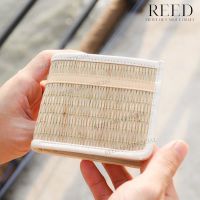 REED กระเป๋าสตางค์หนัง เสื่อจันทบูร กระเป๋าสาน Handmade 100%