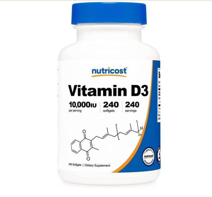 Nutricost Vitamin D3 10000iu Unit High Content D3 Calcium Absorption 