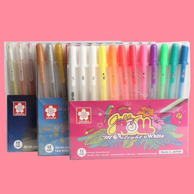 Japan Sakura Gelly Roll Pens Basis/Bright/Highlight/Souffle/Glaze/ 3D  Decorative Markers Metallic Glitter Drawing