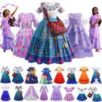 ZZOOI Disney Encanto Princess Party Dress for Girls Mirabel Isabella Madrigal Costume Kids Birthday Party Tulle Prom Gown 2 6 8 10 Yrs