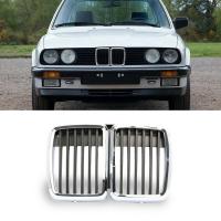 ด้านหน้า Hood Kidney Grille Grill Center Chrom Black สำหรับ BMW E30 M3 3 Serie 1982-1991