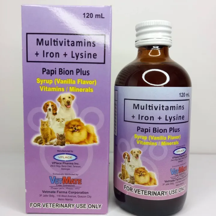 [VET SUPPORT] 1box Papi Bion Plus 120mL Multivitamins + Iron + Lysine
