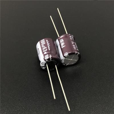 10pcs/100pcs 100uF 63V NICHICON PW Series 10x12.5mm Low Impedance Long Life 63V100uF Aluminum Electrolytic capacitor