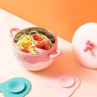 Original High-end Baby Water Insulation Bowl 316 Stainless Steel Baby Burn-resistant Removable and Washable Sucker Bowl Childrens Food Supplement Bowl Spoon Set