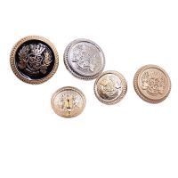 Retro British Style Metal Button 10Pcs/Lot Gold Sweater Coat Decoration Shirt Buttons Accessories DIY 18mm 20mm 22mm 25mm JS-546 Haberdashery