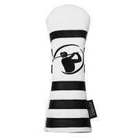 White Black Stripes PU Leather Golf 1 3 5 Club Head Cover Driver FW Fairway Wood Hybird Covers