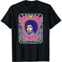 ผ้าฝ้ายแท้เสื้อยืดแขนสั้น พิมพ์ลายโปสเตอร์ Jimi Hendrix Psychedelic แฟชั่นสําหรับผู้ชาย และผู้หญิงS-4XL  IVFC
