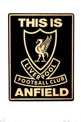 ป้ายตกแต่งติดผนัง  This is Anfield   ลิเวอร์พูล  Liverpool  ลายไม้เคลือบเงา