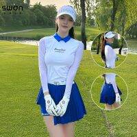 SG Ladies Sun Proteced Ice Silk Shirts Long-sleeved Golf Tops Women Anti-light Pleated Skort A-lined Skirt Clothing Sets