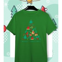 【New】เสื้อยืดลายปีใหม่ Happy New Year &amp; Merry Christmas ลายน่ารักๆ ผ้า Cotton ใส่สบาย สีสันสดใส