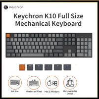 Original Keychron K10บลูทูธไร้สายคีย์บอร์ด104คีย์ Ergonomic 100% รูปแบบขนาดเต็ม RGB Backlight Hot-Swap สำหรับ Mac Windows