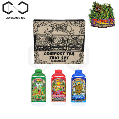 T-Rex GROW SOLUTION ดินปลูกต้นไม้ น้ำหมัก ปุ๋ย GROW - BLOOM - SHIELD | SUPER SOIL บำรุงต้นไม้ เร่งใบ ดอก Fermented Nutrients Trio Set น้ำหมักผลไม้ น้ำหมัก ไล่แมลง Trex 420