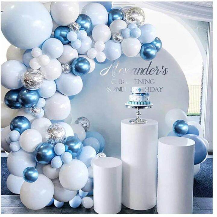 วันเกิดบอลลูน-garland-arch-ชุด-baby-shower-บอลลูนสีฟ้าวันเกิด-party-decor-เด็ก-globos-balon-1st-one-year-boy-วันเกิด-decor-iewo9238