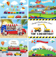 Engineering Vehicle Photography Background Transport Boys Birthday Party Decoration Backdrop Photo Studio for Photo Shoot Props