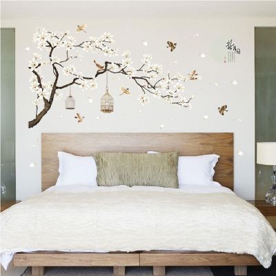 Big Size Tree Wall Stickers Birds Flower Home Decor Wallpapers for Living Room Bedroom DIY Vinyl Rooms Decoration 187*128cm