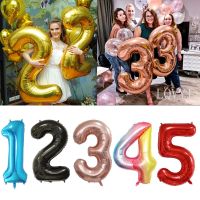 40/30 inch rose Gold Silver pink blue black big Number Foil Helium Balloons Birthday Party Celebration decoration large globos Balloons