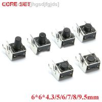 50PCS Mini Micro Momentary Tactile Push Button Switch 6x6x4.3/5/6/7/8/9.5mm Right Angle With stent 4 Pin DIP Micro Switch