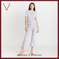 VICKS Scallop Hem Cropped Trousers กางเกงขาเต่อชายโค้ง