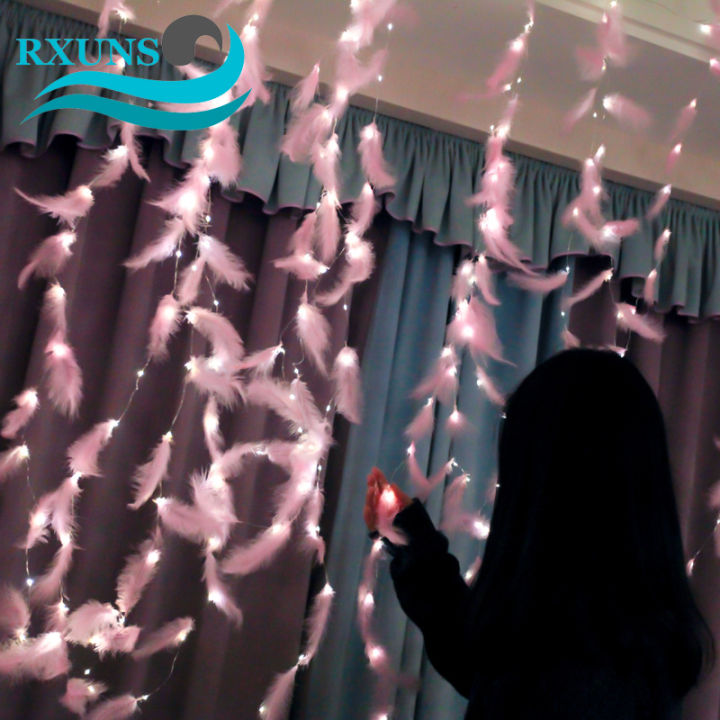 3m-led-feather-string-lights-usb-remote-control-christmas-decorations-for-home-bedroom-window-diy-garland-curtain-fairy-lamp