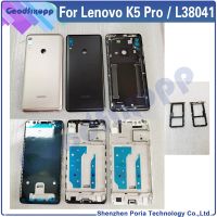 【✲High Quality✲】 SRFG SHOP สำหรับ Lenovo K5 Pro L38041 K5pro ฝาโทรศัพท์กรอบกลางด้านหน้าเคสด้านหลังฝาหลังปุ่มปิดเสียงที่วางการ์ด Sd ถาดใส่ซิม