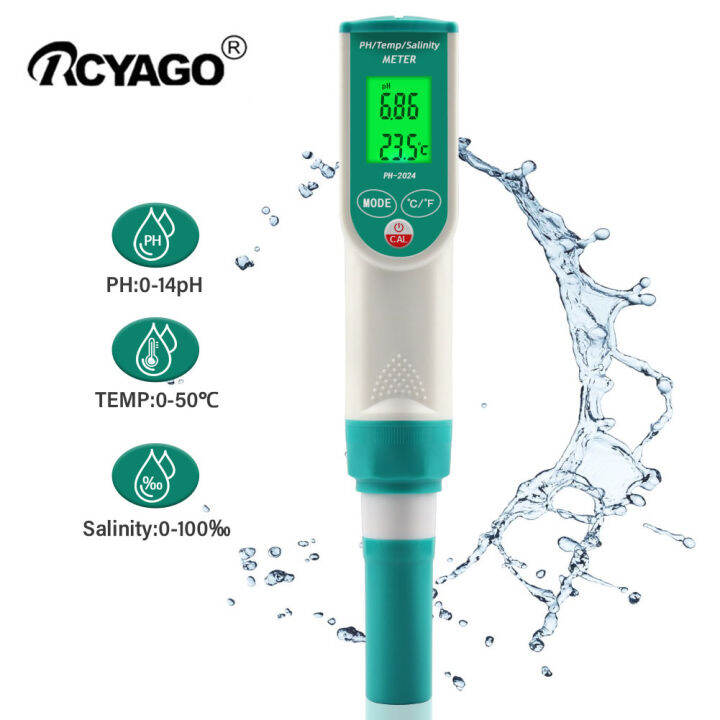 เครื่องวัดเครื่องวัดสารละลายดิจิตอลแบบพกพาของ-rcyago-สำหรับน้ำเค็ม3-in-1-ph-temp-เครื่องทดสอบเกลือน้ำเค็มน้ำเค็มน้ำเค็มสำหรับสระว่ายน้ำน้ำทะเลบ่อปลา-koi-การเพาะเลี้ยงสัตว์น้ำบ่อปลา