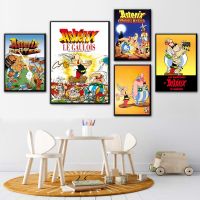 Asterix โปสเตอร์ฝรั่งเศสคลาสสิกการ์ตูนผนังศิลปะที่มีคุณภาพสูงผ้าใบจิตรกรรมตกแต่งบ้านสำหรับห้องเด็ก