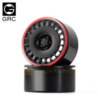 GRC สำหรับ SCX10 III Wrangler ดุมล้อ2.2นิ้วโลหะอลูมิเนียมอัลลอยด์ดุมล้อ G63สีแดงวงกลมจำลองรถปีนเขา # G143UB