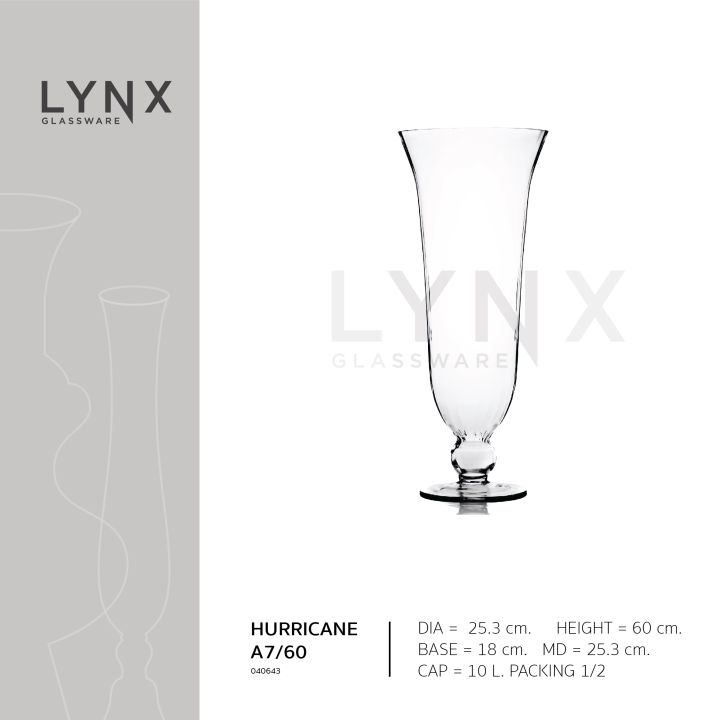 lynx-hurrican-a7-แจกันแก้ว-พานแก้ว-แฮนด์เมด-ทรงสูง-ปากบาน-มีให้เลือก-3-ขนาด