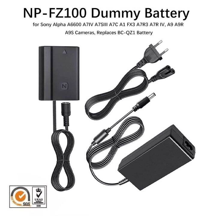 NPFZ100 A7III Dummy Battery Continuous Power Supply AC Adapter Kit For