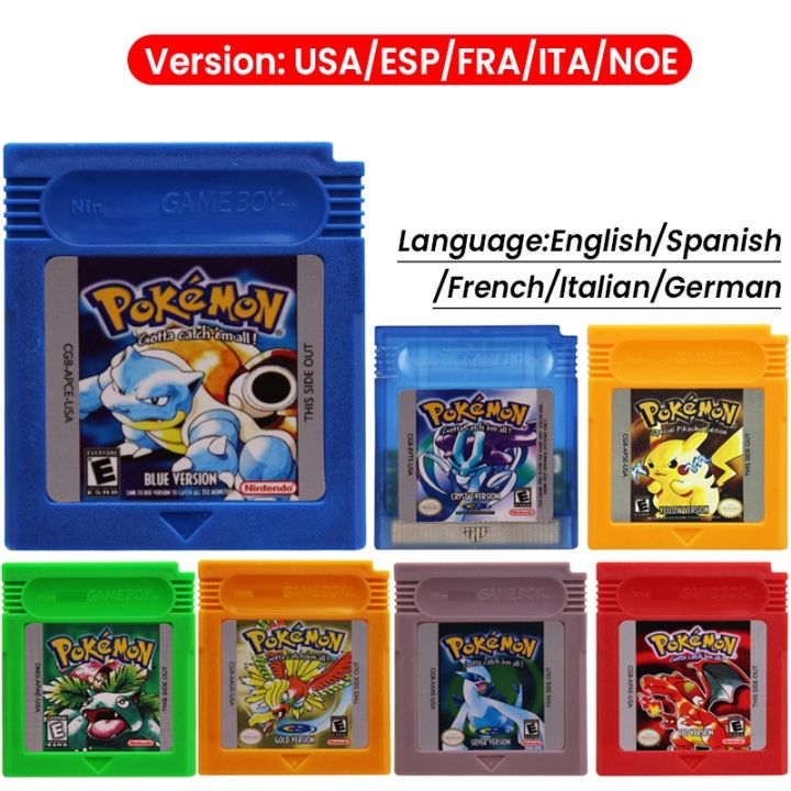 GBC Pokemon Series Game Cartridge 16-Bit Video Game Console Card Blue  Crystal Green Gold Red Silver Yellow English for GBC/GBA - AliExpress