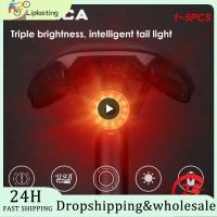 1~5PCS Bicycle Tail Light Smart Auto Brake Sensing Light IPX6 Waterproof LED Charging Cycling Taillight Bike Rear Light MTB