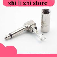 zhilizhi Store 1/4 Inch 6.35mm 6.5mm male to female L-shape Jack Right Angle Male Mono Plug Connector 90 degree For Guitar Audio adapter