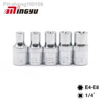 ◇¤ 5pcs Torx Socket Set 1/4 E Type Female E5 E6 E8 Star Wrench Tool For Ratchet Box End Spanner Head