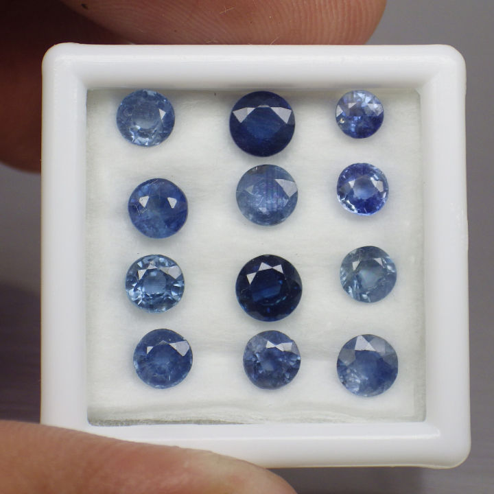 พลอย-ไพลิน-แซฟไฟร์-แท้-ธรรมชาติ-natural-blue-sapphire-จำนวน-12-เม็ด-หนักรวม-4-56-กะรัต