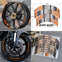 สำหรับ KTM 125 EXC 125/250/300/350/450/500แถบล้อรถแข่งสติกเกอร์ยางล้อรถจักรยานยนต์สติกเกอร์ติดจักรยานเทปขอบสะท้อนแสง