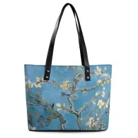 Branches with Almond Blossom Handbags Vincent Van Gogh Shoulder Bag Women Work Graphic Design Tote Bag Handle Casual Beach Bags