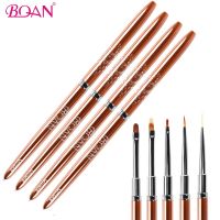 BQAN Rose Gold UV Gel Brush Liner Painting Brush Lines Liner Drawing Nail Brushes Nails Pen Manicure Nail Art Extension Tools Artist Brushes Tools