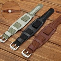 18mm 20mm 22mm 24mm Watch Strap Nylon Watchband Leather Wrist Watch Band Stainless Steel Buckle Men Woman Watch Accessories