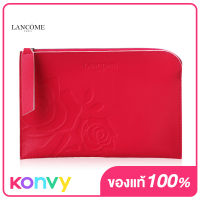 Lancome Square Leather Cosmetic Bag #Pink ลังโคม กระเป๋าหนังใส่เครื่องสำอางสีชมพูเรียบหรู