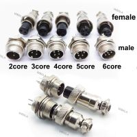 Gx12 Male Female Socket Plug Panel 12mm Connector 2/3/4/5/6 Pin Core Circular Aviation Power Adapter Nut Type WB6TH