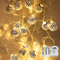 LED Globe String Lights 80 LED 8 Modes USB Battery Powered Moroccan Ball Fairy Lights for Christmas Bedroom Garden Party Decor